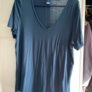 Old Navy Deep Blue V-Neck Short Sleeve Tee